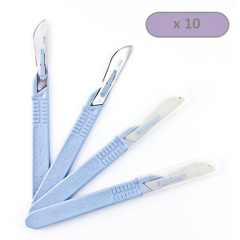 Disposable Scalpels with handle & Blade per 10